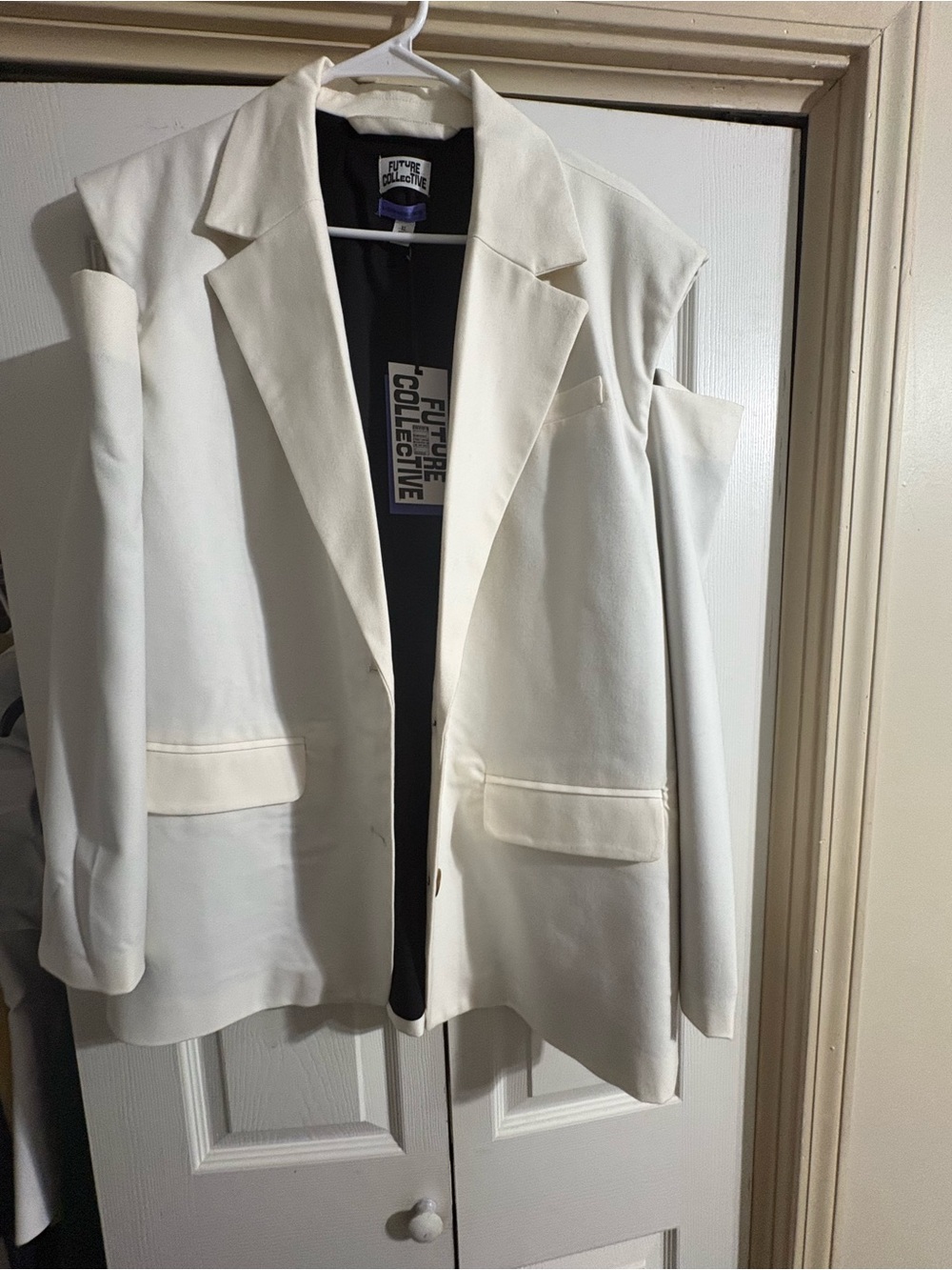 Future Collective Women's Cream Tailored Blazer